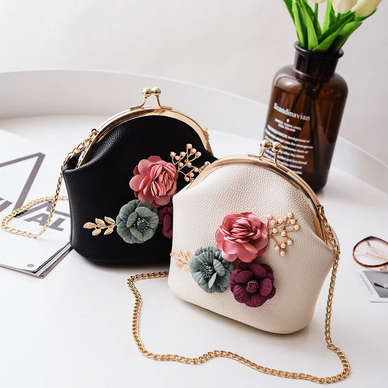 Цветок маленький crossbody сумки для женщин 2018 дамы цепи сумка женский клип груза