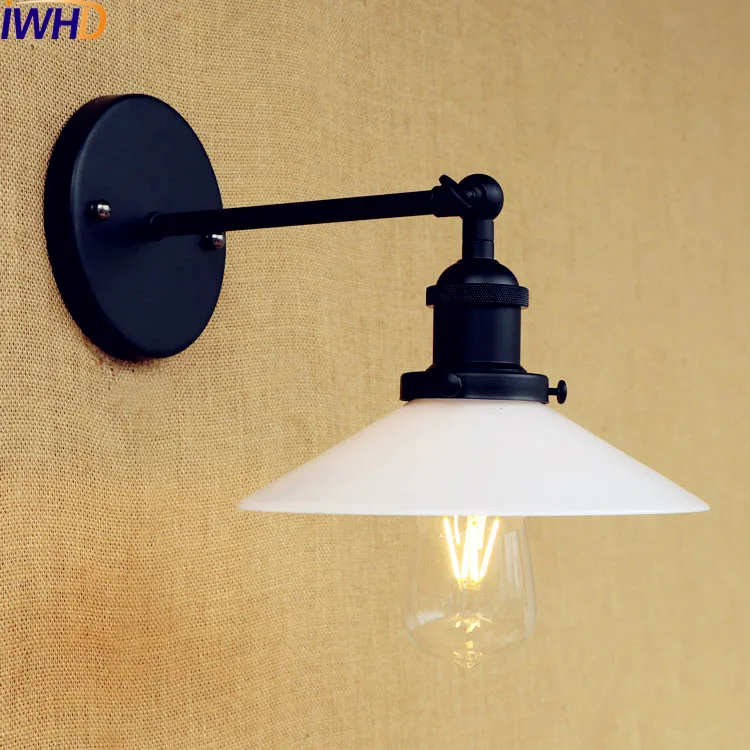 Светодиодный настенный светильник IWHD из белого стекла лампа на руку в стиле лофт