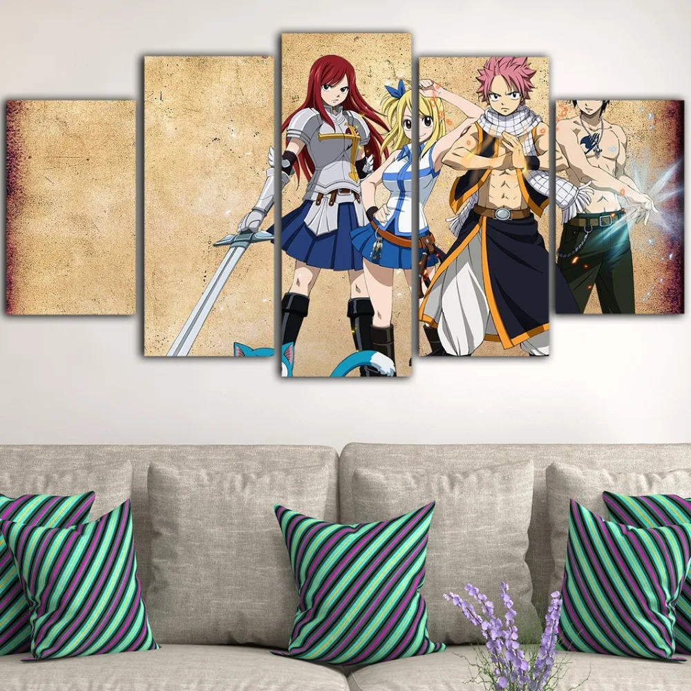 5 шт. сказочный хвост Картина на холсте настенные картины для гостиной таблички