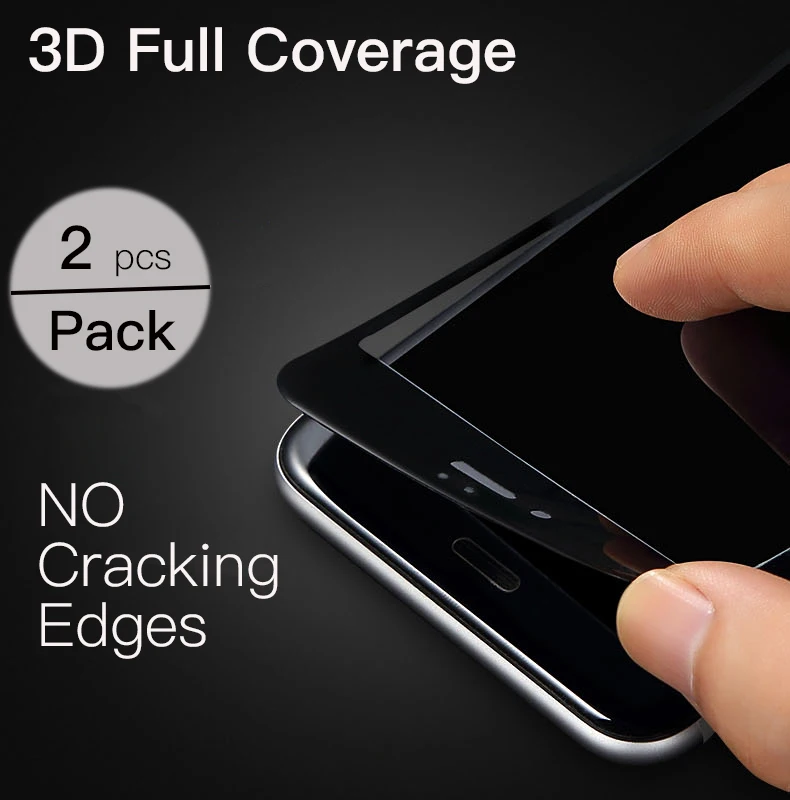 Buy 1 Get Free !!! Roybens Soft Edge 3D Curved TPU Case Cover For iPhone 6 6S 7 Plus Temper Glass Screen Protector Clear Film |