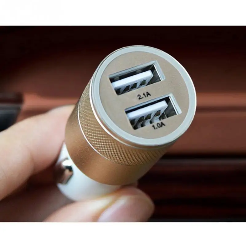 Двойной USB интерфейс Автомобильное зарядное устройство комплект 2.1A/1A сплав