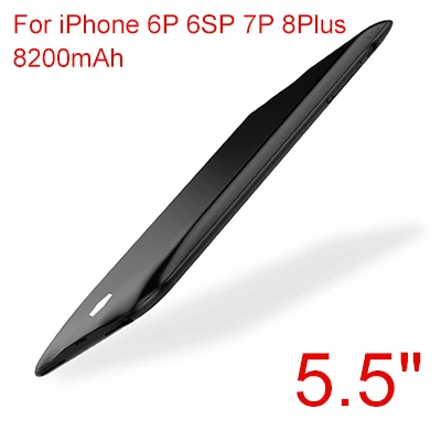 black 6 6S 7 8 Plus 8200 мАч чехол для зарядного устройства для iPhone 6 6S 7 8 Plus внешний резервный чехол для зарядки аккумулятора чехол для внешнего аккумулятора - Цвет: black