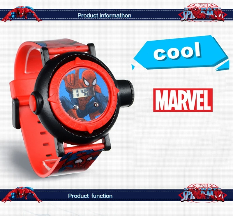 Дисней Дети проектор часы 10 моделей пластик Marvel часы Железный человек 30 м водонепроницаемый спортивные детские часы Hodinky цифровые 81018