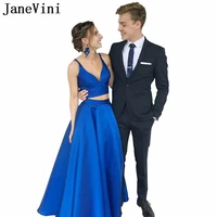janevini elegant royal blue prom dresses 2019 satin 2 two pieces women gala party dress juniors homecoming evening formal gowns