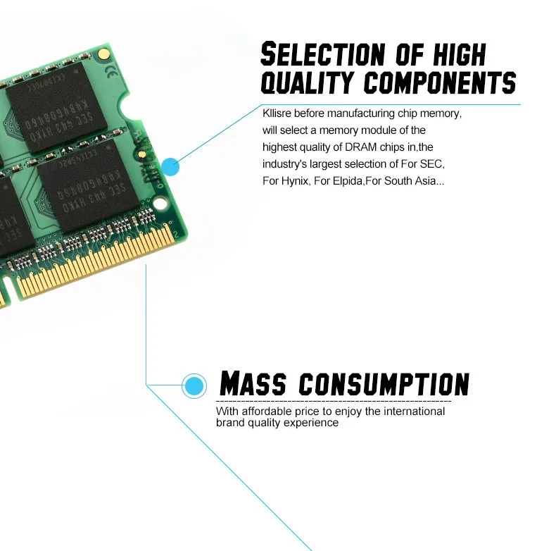 Kllisre DDR3 8GB 1333MHz 1600Mhz 204-Pin ноутбук ram SO-DIMM память ноутбука
