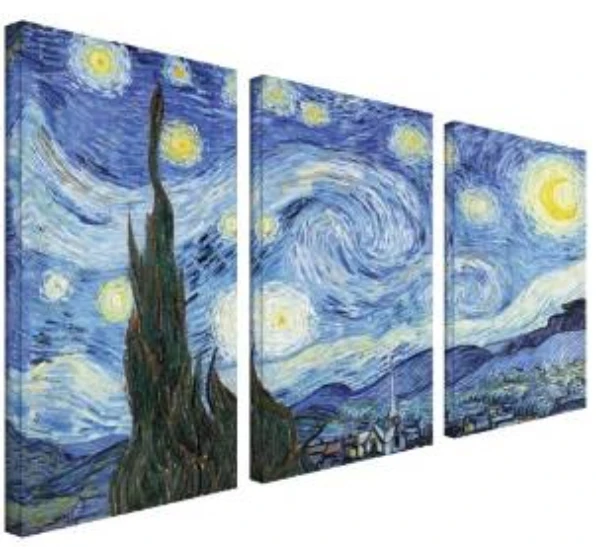 3 Панели большой размер импрессионист украшение звездная ночь настенное