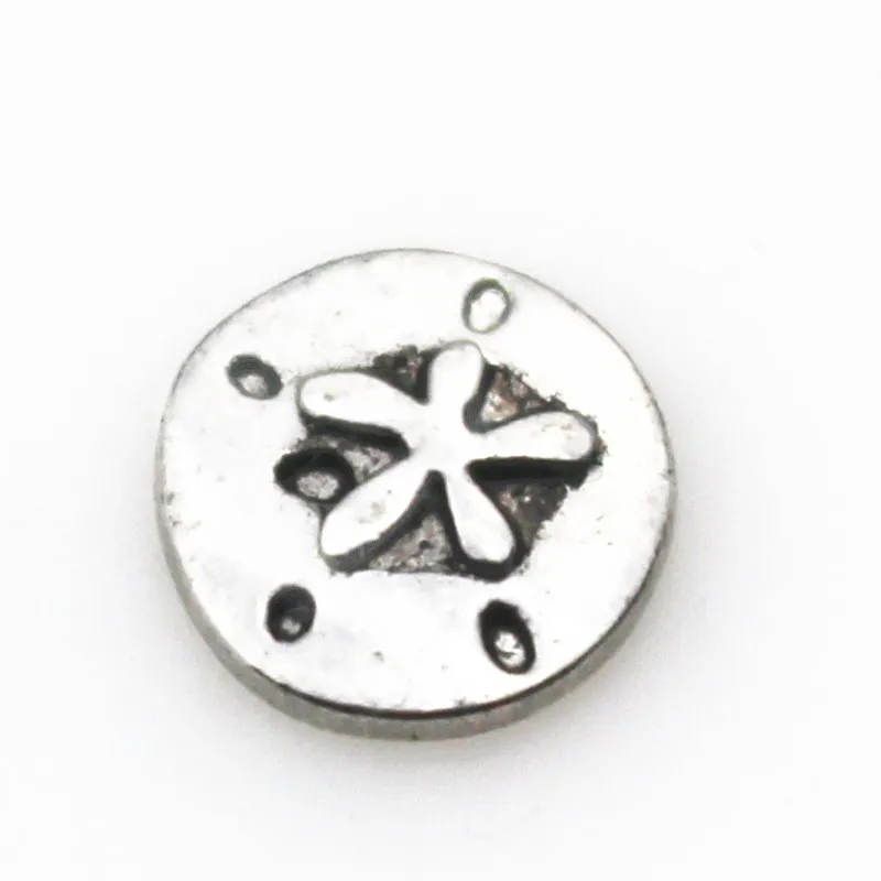 Лидер продаж 50 шт./лот серебряный песок доллар шарм живые стеклянные плавающие