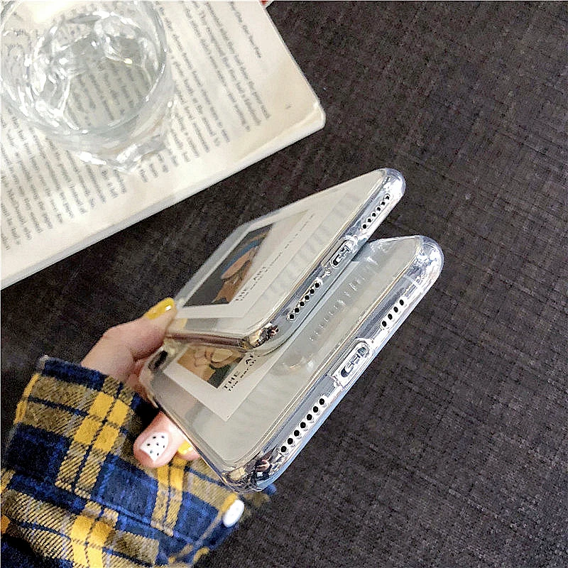 Oil painting card Transparent TPU Phone Case For iphone 11 Pro XS Max X XR 6 6s 7 8 plus vintage photo frame soft case Cover |