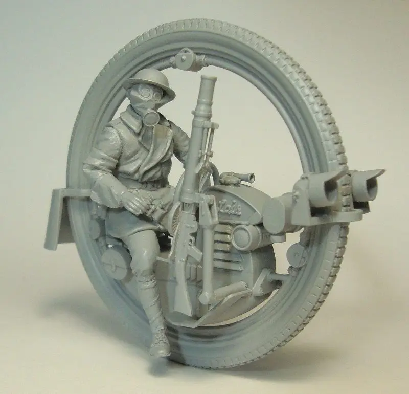 Неокрашенный комплект 1/35 человек с моноколесом moto INLCUDE 7 головок фигурка