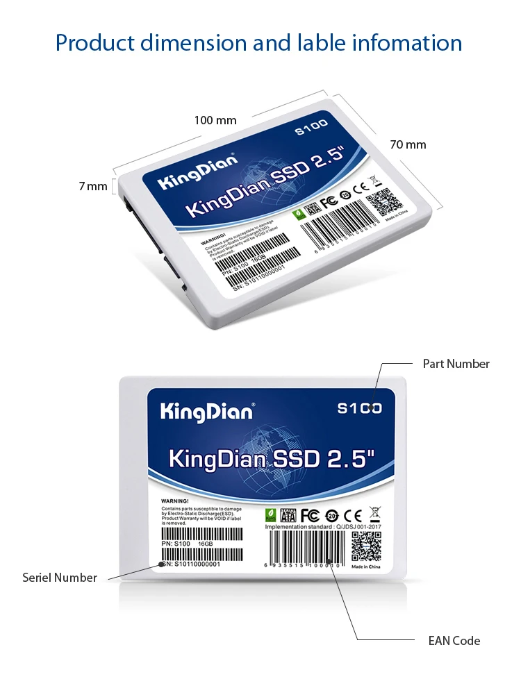 KingDian SATA2 SATA3 60 ГБ 32 ГБ 16 ГБ 120 ГБ 240 ГБ 256 ГБ 480 ГБ SSD 2,5 дюйма HDD Внутренний твердотельный диск SSD для ПК