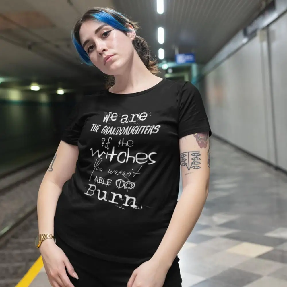 Witch T-Shirt We Are The Granddaughters Of Witches T Shirt Short-Sleeve Large Women tshirt Street Wear Ladies Tee | Женская одежда