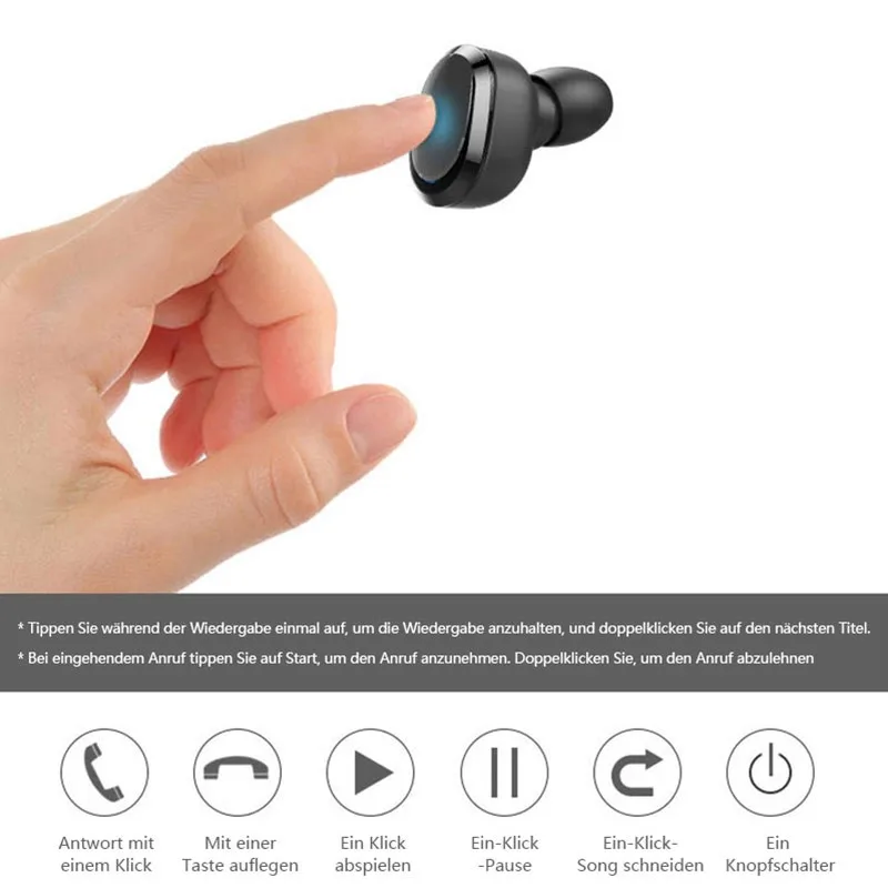 Bluetooth наушники True беспроводные X8 TWS спортивные стерео бас гарнитура