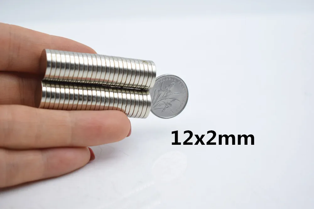D12mm неодимовый магнит редкоземельный маленький супер сильный Круглый постоянный листовой холодильник Электромагнит NdFeB никель магнитный диск