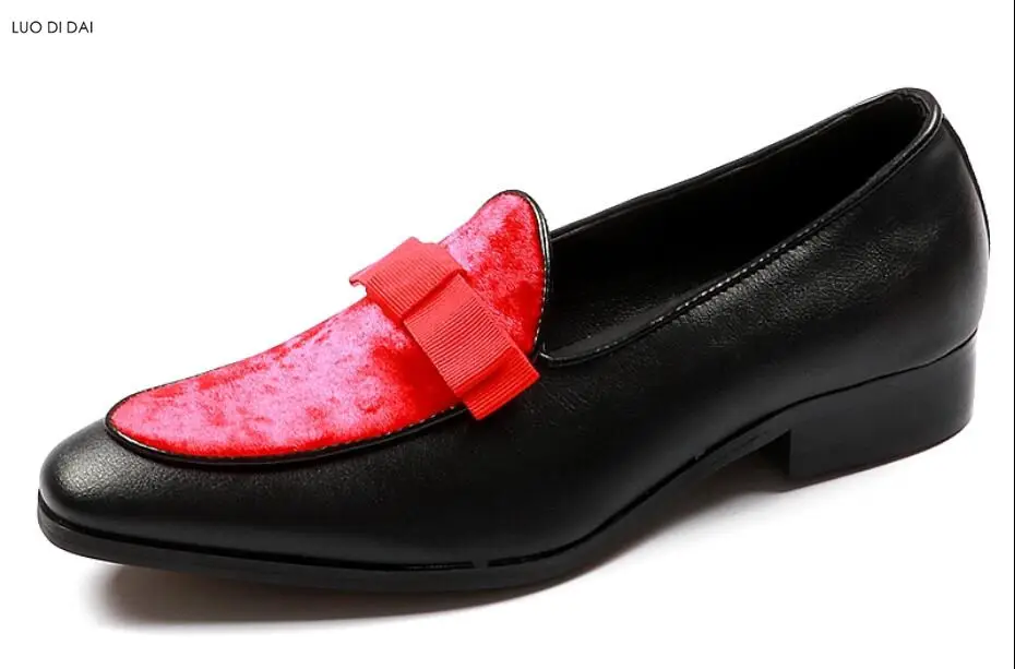 Мужские модельные туфли черные бархатные лоферы Свадебная обувь для вечеринок