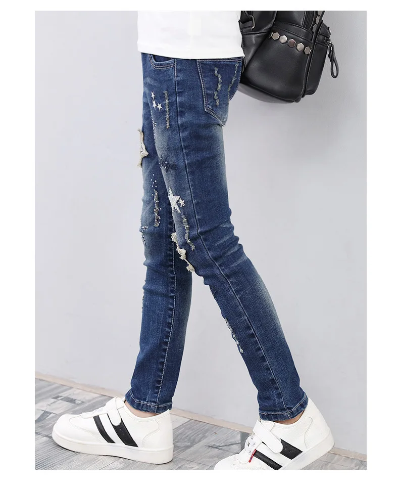 New for Spring and Autumn girls Casual Jeans Patchwork Straight 3-12Y | Детская одежда и обувь