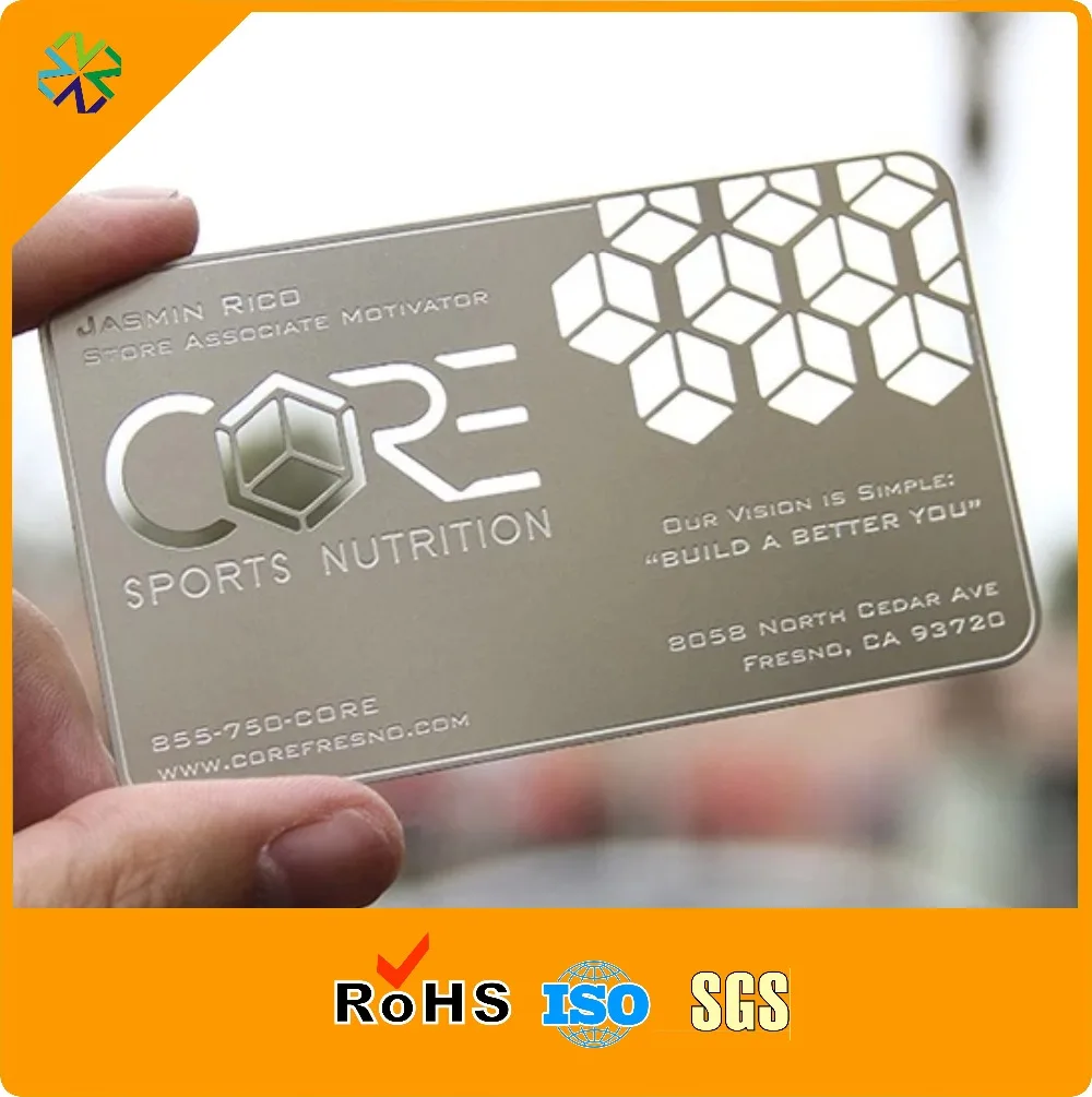 0.3mm/0.4mm/0.5mm/0.8mm/1mm etc thickness die-cutting holes etched metal business cards