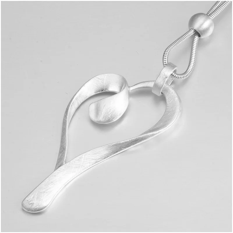 HONGYE простой романтичный серебристый цвет ожерелье уникальный рисунок сердце