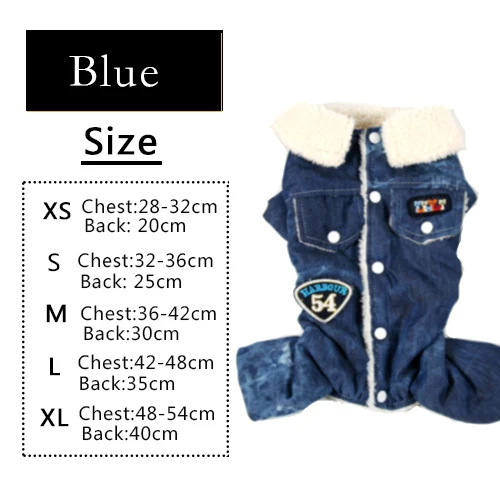 Dark Bule HOOPET 1pcs/lot Doggy Fashion Denim Jumpsuits Dog Cat Cool Tracksuits Puppy Clothes Pets Supplies Costume Sweaters - Цвет: Dark Bule