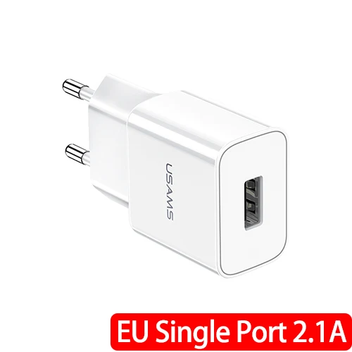 EU Single Port 2.1A USAMS Mini 2 USB зарядное устройство для телефона 2,4/2.1A Смарт Быстрая зарядка USB ЗУ для мобильного телефона для iPhone X samsung дорожное настенное зарядное устройство EU - Тип штекера: EU Single Port 2.1A