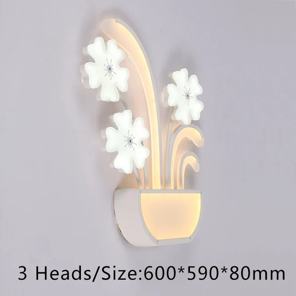 3 Heads Wall Lamp Современный светодиодный потолочный светильник в виде цветка сливы для гостиной, спальни, комнатных акриловых потолочных люстр - Цвет абажура: 3 Heads Wall Lamp