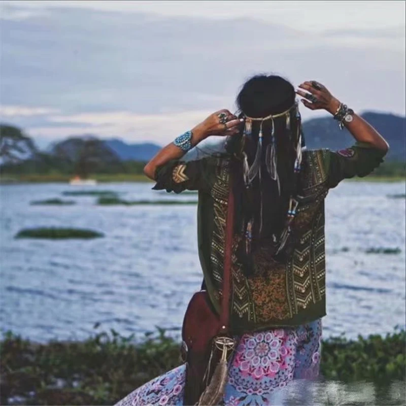 Boho chic women summer Hippie beach skirt Mesh stitching cute floral printed Bohemian long maxi skirt female oversize