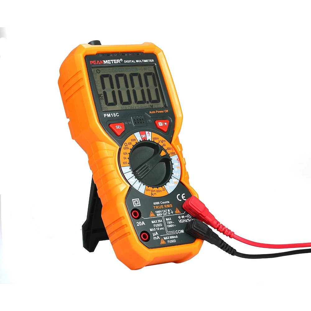 PEAKMETER PM18C RMS Многофункциональный цифровой мультиметр Измерение напряжения тока Сопротивление Емкость Частота
