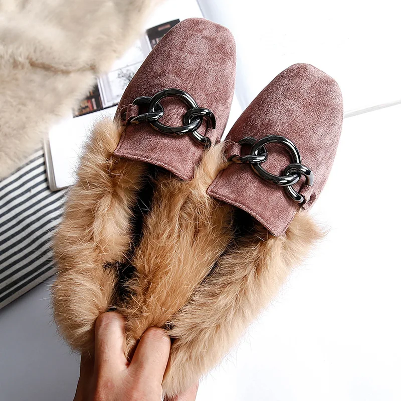 Зимние женские ботинки обувь на плюшевом меху удобные плоской подошве женская