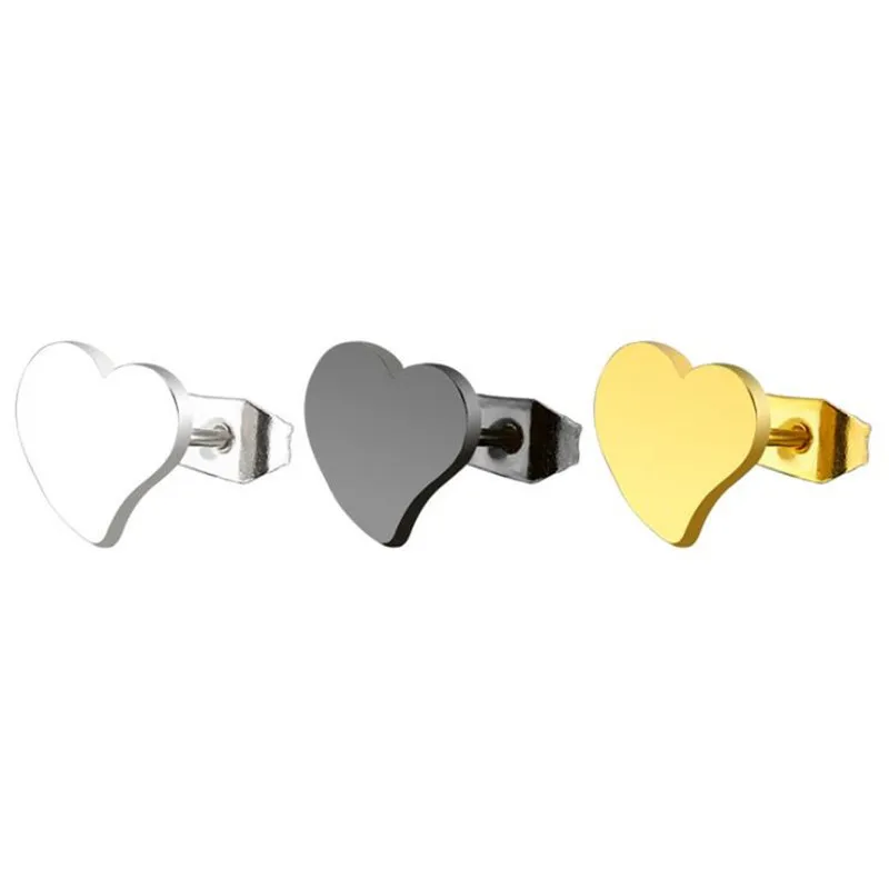 

Earrings Peach Hearts Stud For Women Men 316l Stainless Steel Earring IP Plating No Fade Allergy Free