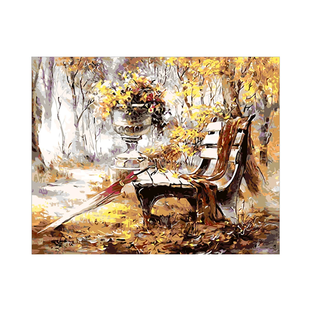 Краски ing по номерам парковый пейзаж абстрактной Картина на холсте холст