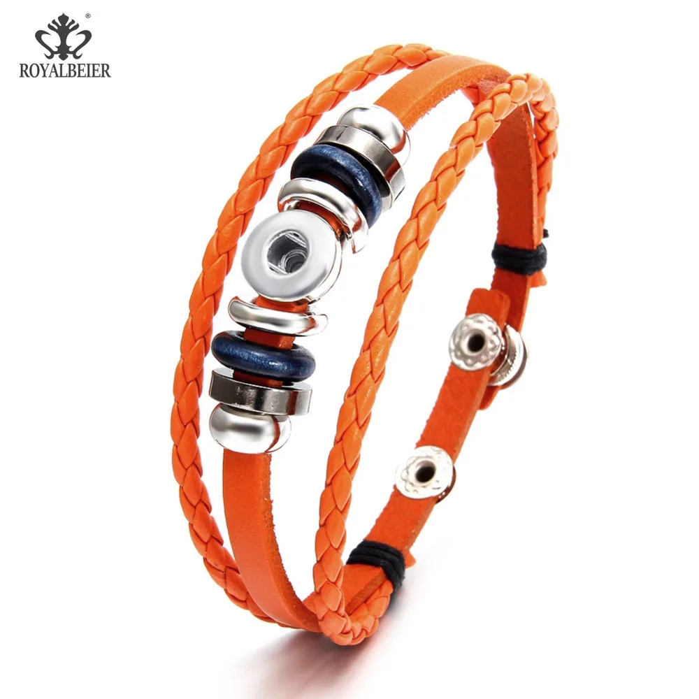 ROYALBEIER горячая Распродажа плетеный кожаный повседневный винтажный панк-браслет