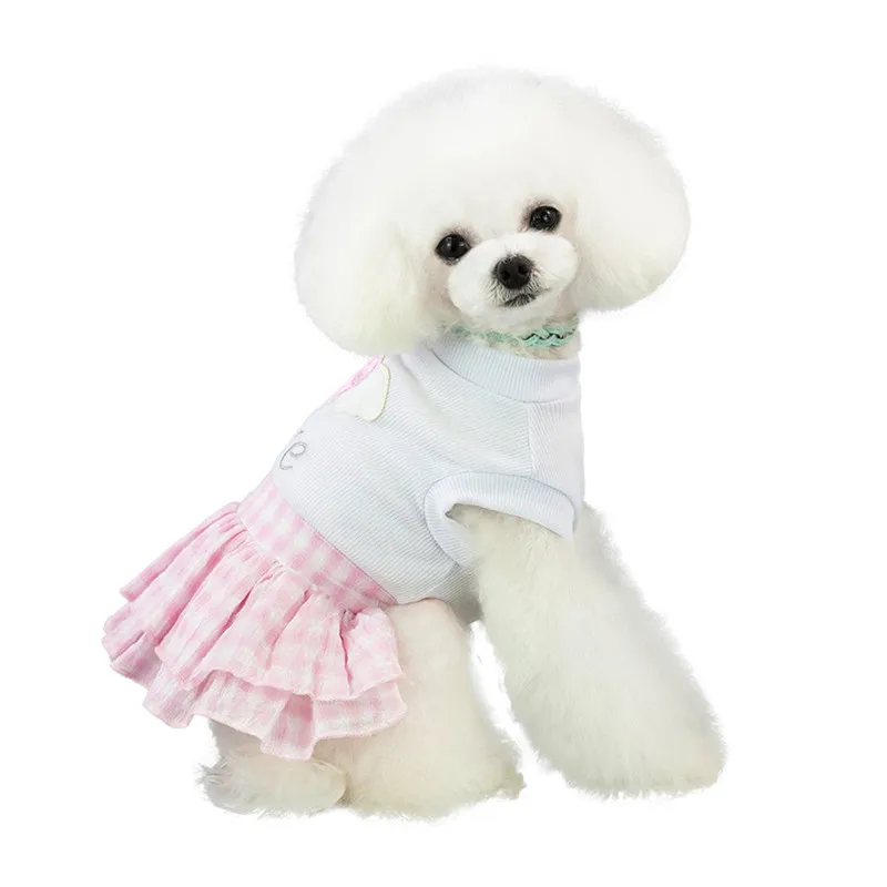 Весенне-летняя юбка с принтом сердечек для домашних животных костюмы собак