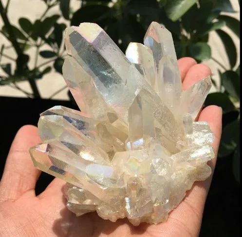 Редкий красивый кристалл кварца с белым пламенем aura образец кластера|Камни| |