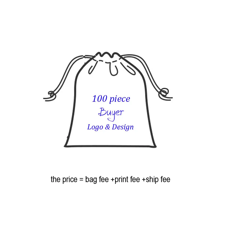 100pcs logo bag Темно-синее хлопковое ювелирные изделия подарок мешок 8x10 см x 9 см x 12 см x 10x15 см(13x17 см Упаковка из 50 вечерние конфеты мешок на завязках сумка - Цвет: 100pcs logo bag