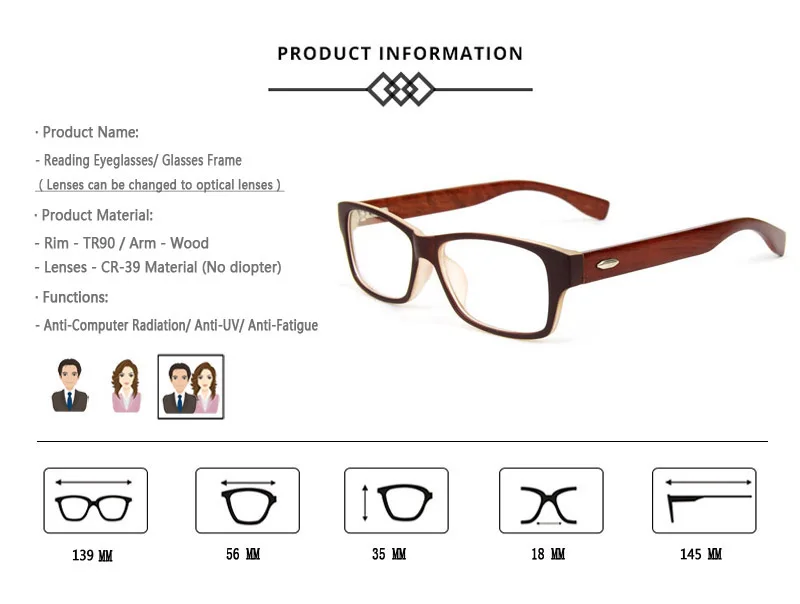 Мужские очки для близорукости деревянные в Звездном стиле 2018|optical glasses|optical glasses