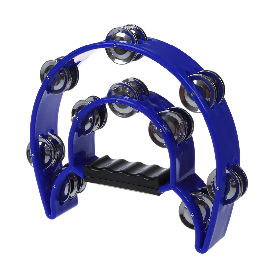 Новый певец бубен перкуссия барабанный захват ручка-32 Jingles Половина луны-синий |