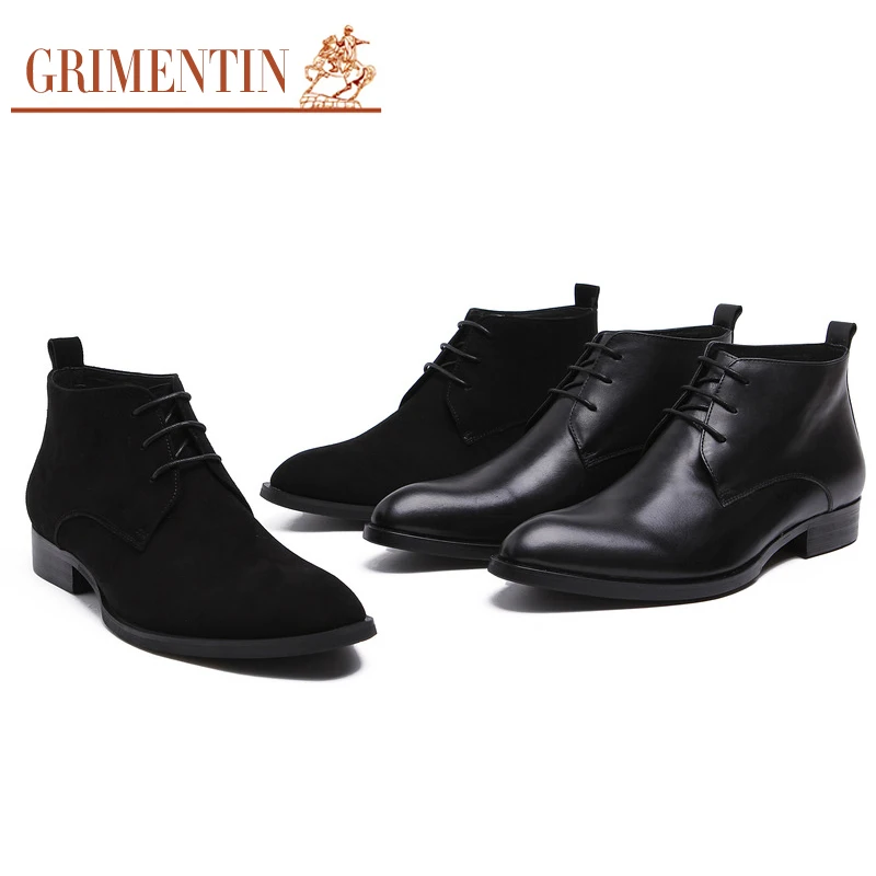 GRIMENTIN/брендовые модные роскошные мужские ботильоны из натуральной кожи на