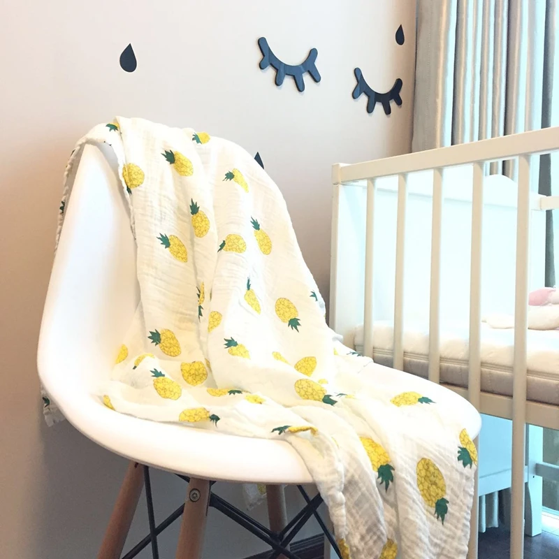 Детское одеяло 100% муслиновое хлопковое пеленание для новорожденных