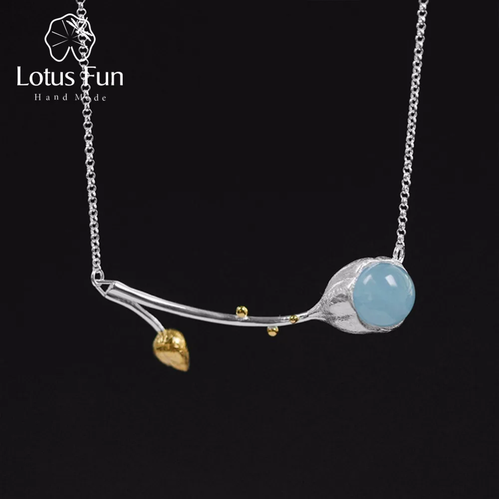 Lotus Fun реальные 925 пробы серебро Натуральный камень ручной работы дизайнер