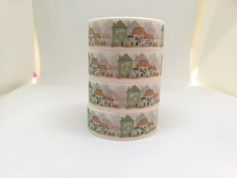 

2pcs 1.5cm Cute house Washi Tape adhesive tape DIY decoration Scrapbooking Sticker Label Masking Tape School Office Supply