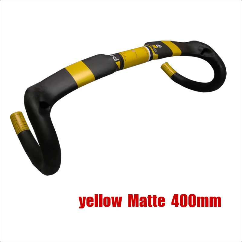 Yellow 400mm Синий сломанный ветровой руль, полностью углеродное волокно, руль для шоссейного велосипеда, углеродное волокно, углеродный руль, изгиб, углеродное волокно, велосипедный 31,8 мм - Цвет: Yellow 400mm