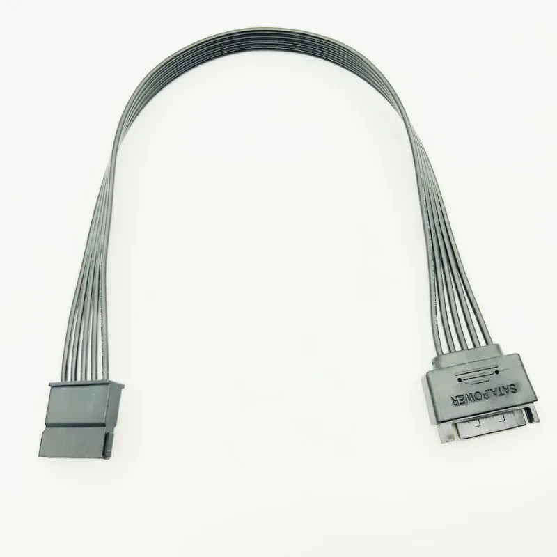 30 см Черный одиночный рукав SATA 15Pin папа к женскому силовой удлинитель HDD SSD кабель