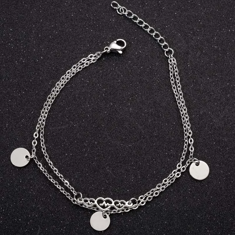 Нержавеющая сталь романтичное двухслойный тройной браслет для Валентина