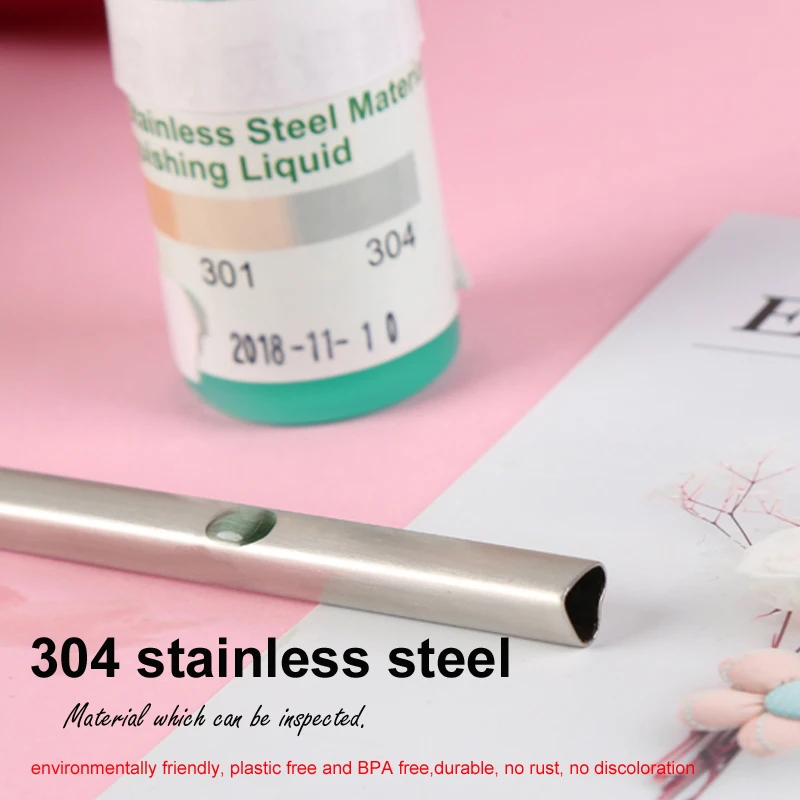 Многоразовые портативные трубки из нержавеющей стали для питьевой соломы 50 шт. +