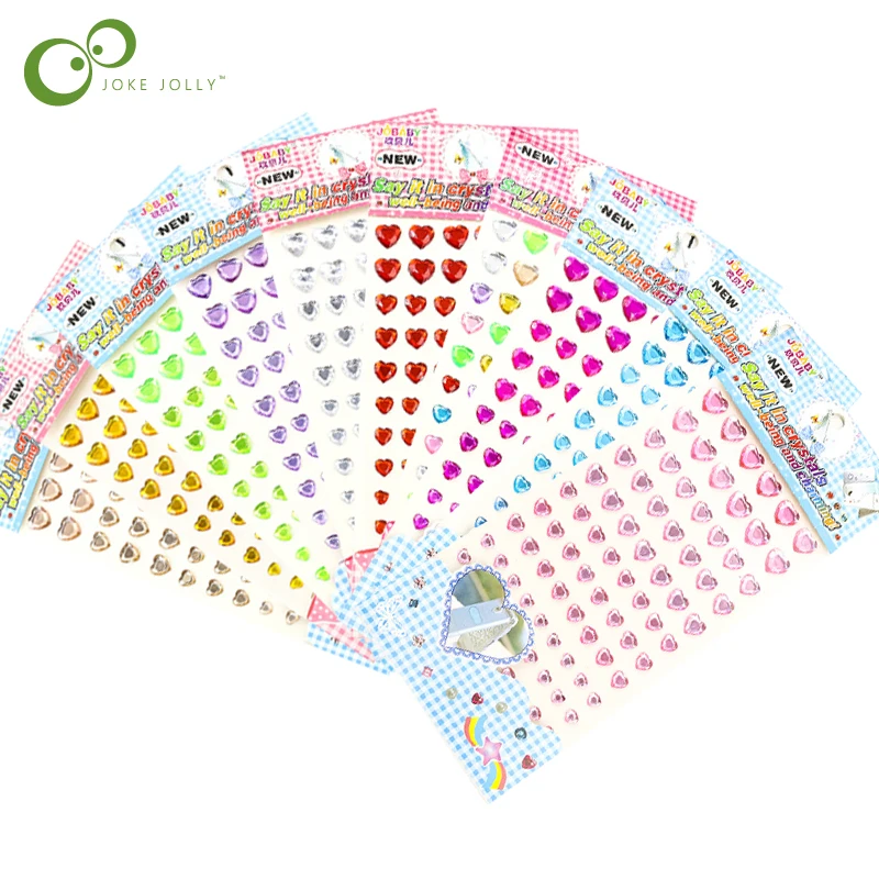 2 шт. наклейки в виде сердца декоративные алмазные кристаллов &quotКамни&quot лист