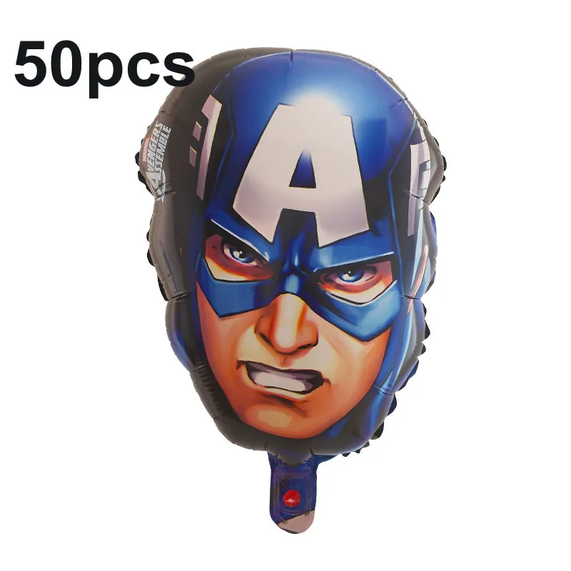 50pcs 50 шт. 3D воздушные шары героев мультфильм Мстители Халк, Человек-паук Бэтмен фольга Гелиевый шар Мальчики декор для вечеринки в честь Дня Рождения подарок воздушные шары Игрушка - Цвет: 50pcs