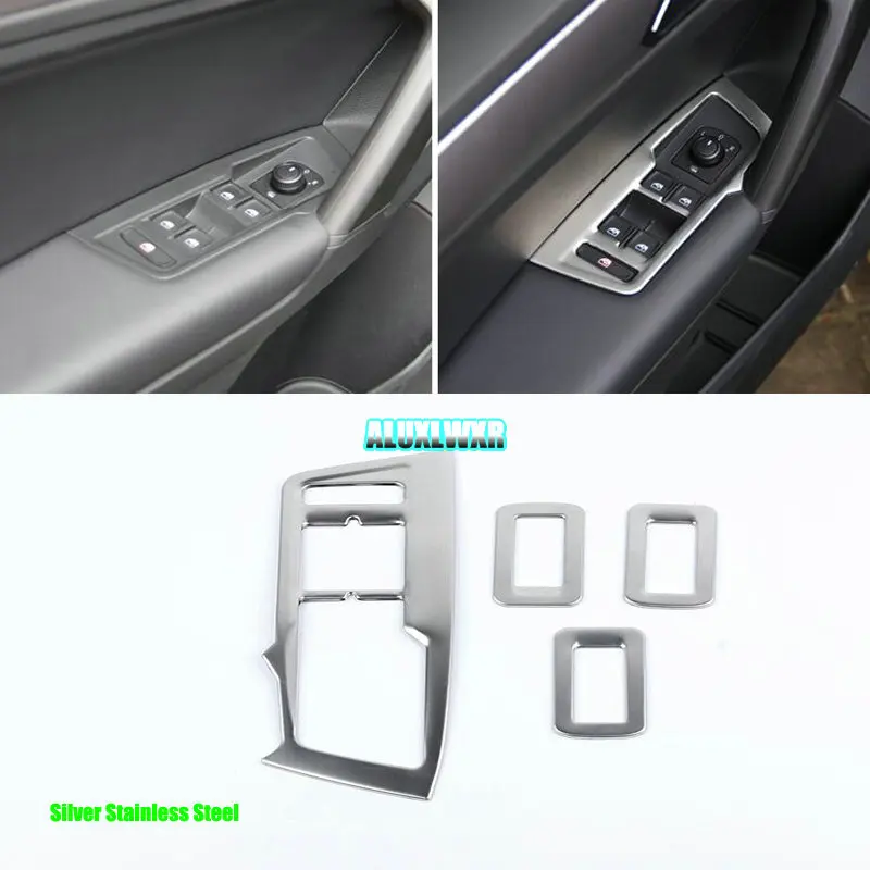 

Chrome Car-styling for Volkswagen VW Tiguan 2 Mk2 2017 2019 2020 2021 Glass Switch Cover Door Window Button Decoration Panel