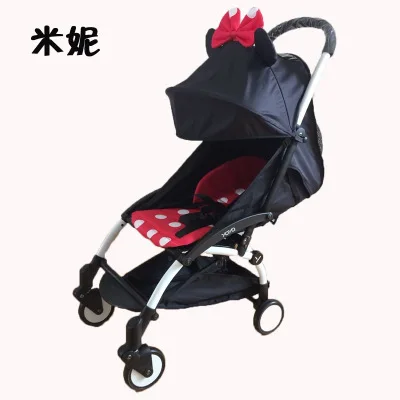 Babyyoya 175 градусов коляска Защита от солнца Тенты+ сиденье Подушки Детские коляски Интимные аксессуары применимо для коляски набор мультфильм милый ребенок - Цвет: H
