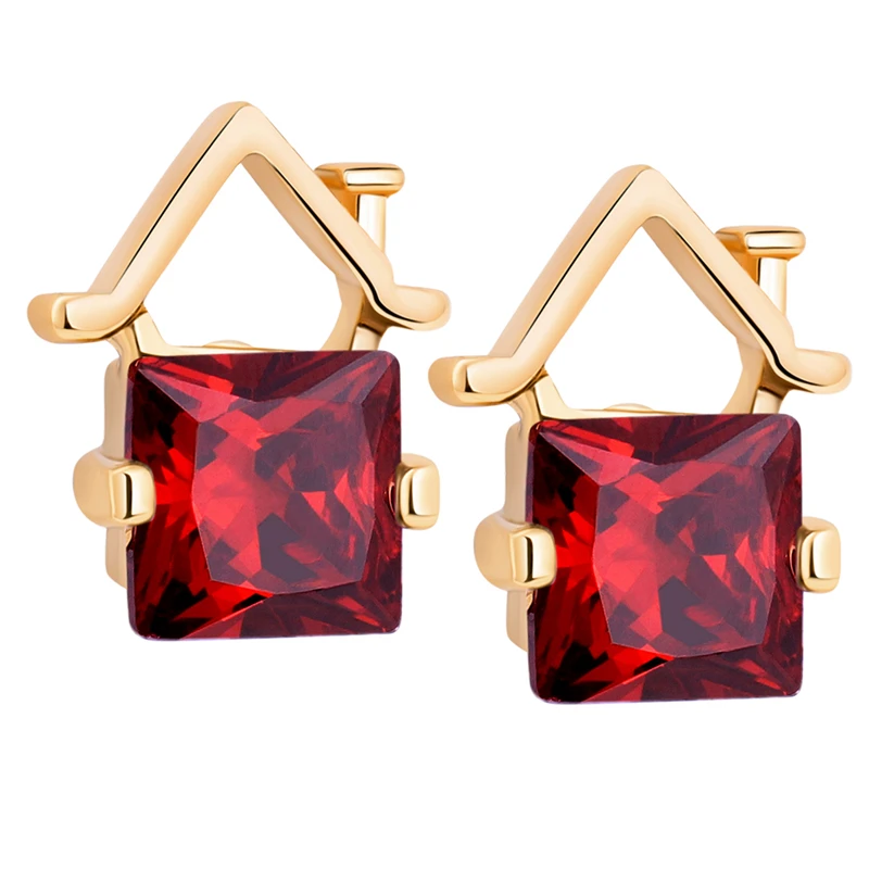 Модные квадратные драгоценные камни белый фиолетовый циркон красный гранат