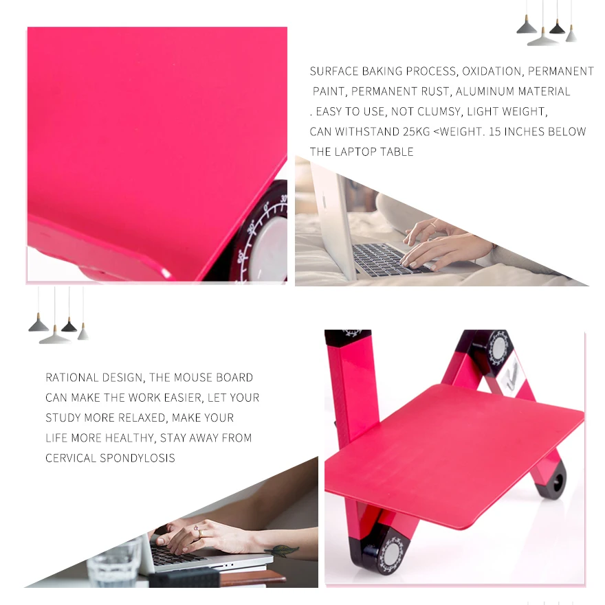 SUFEILE Folding Laptop table Portable Adjustable Notebook Desk Table Multifunctional Aluminum Laptop Stand Folding Study Table