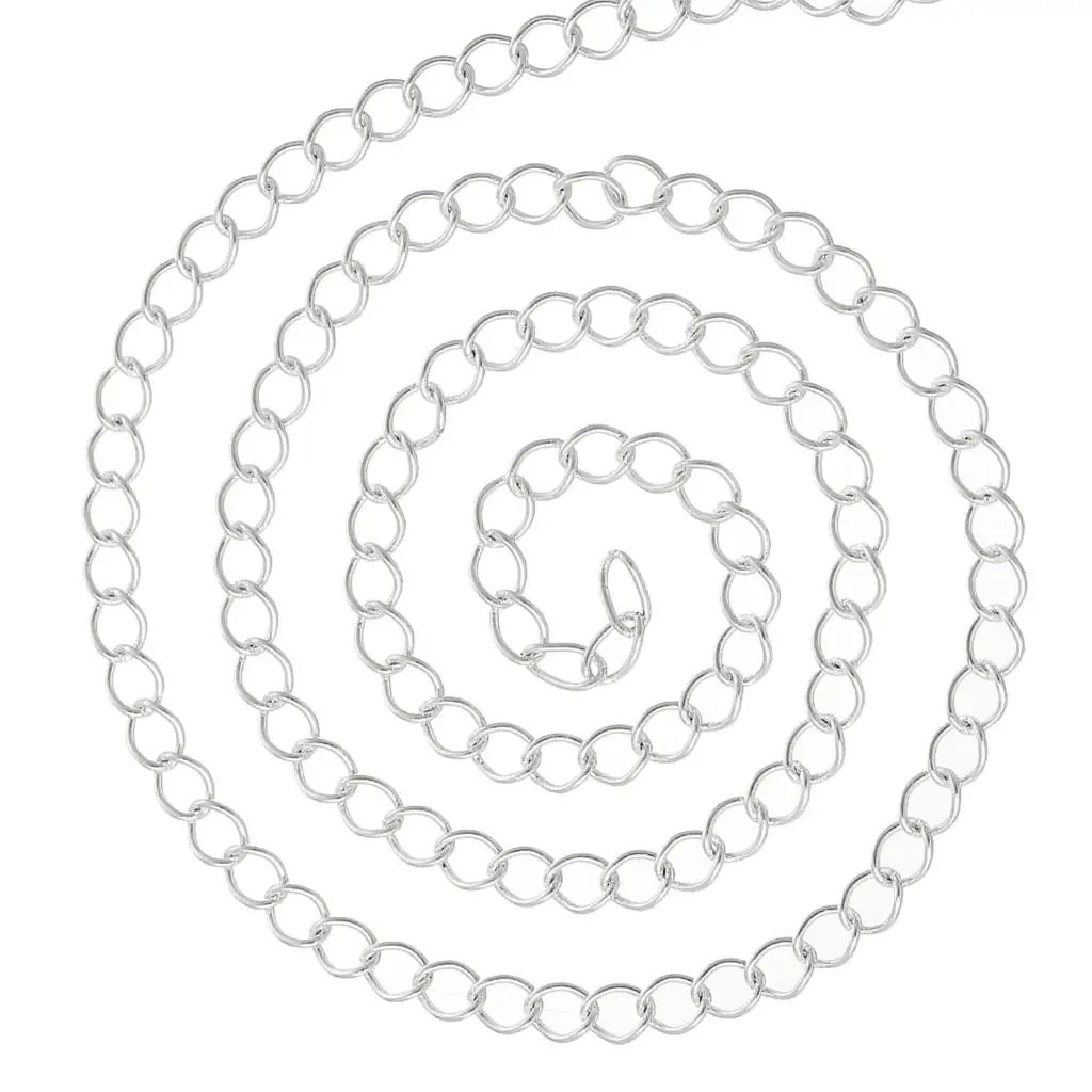Спиральные цепи DoreenBeads посеребренные 6 мм x 5 (2/8 &quotx 2/8&quot) 1 м Новинка | Украшения и